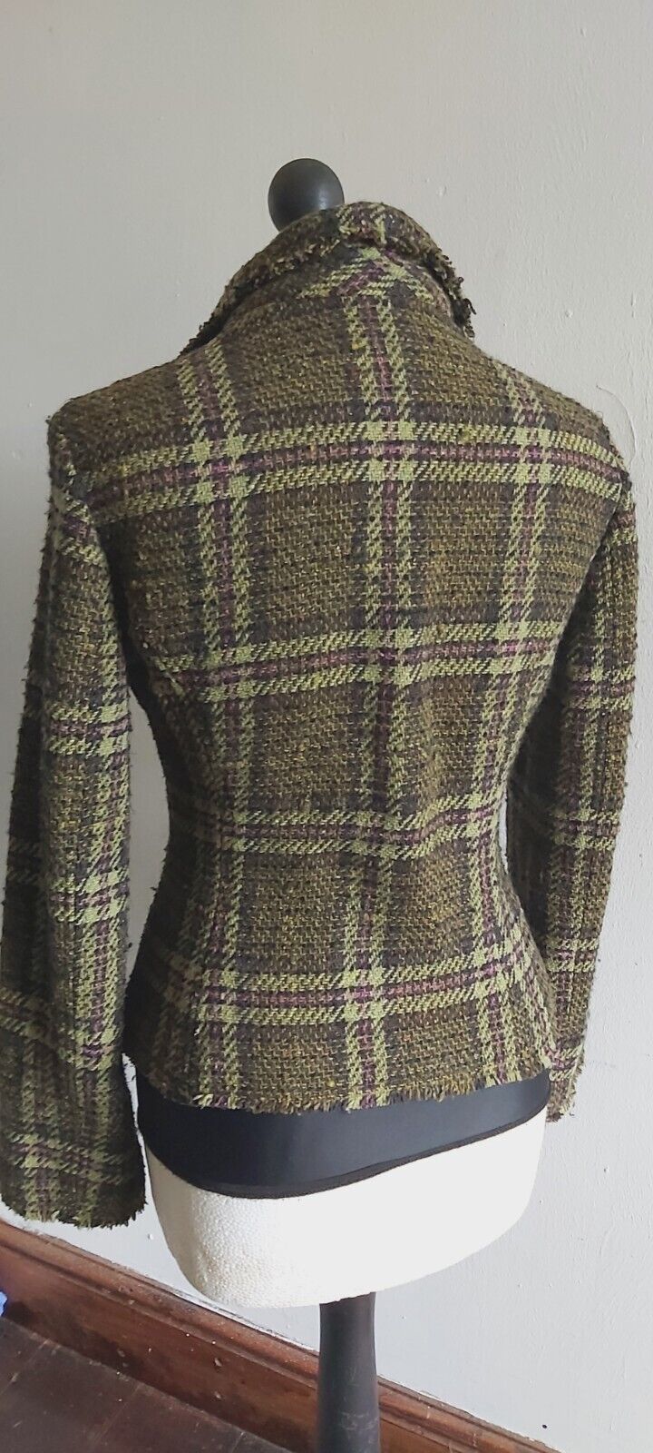 LADIES PER UNA CHECK  TWEED JACKET BOUCLE SIZE 10