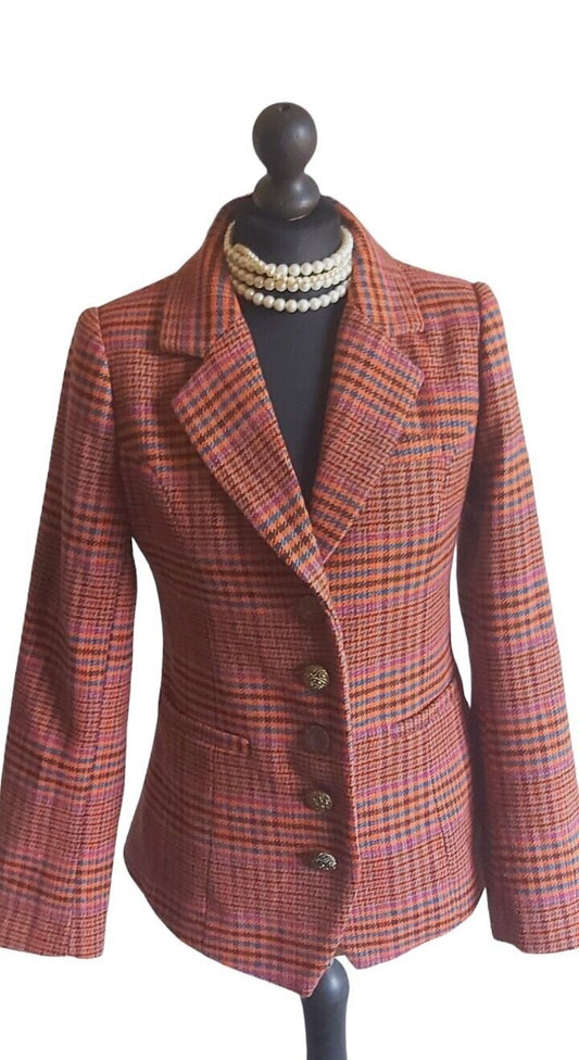 Jo Browns Wool Tweed Houndstooth ladies jackets UK 10