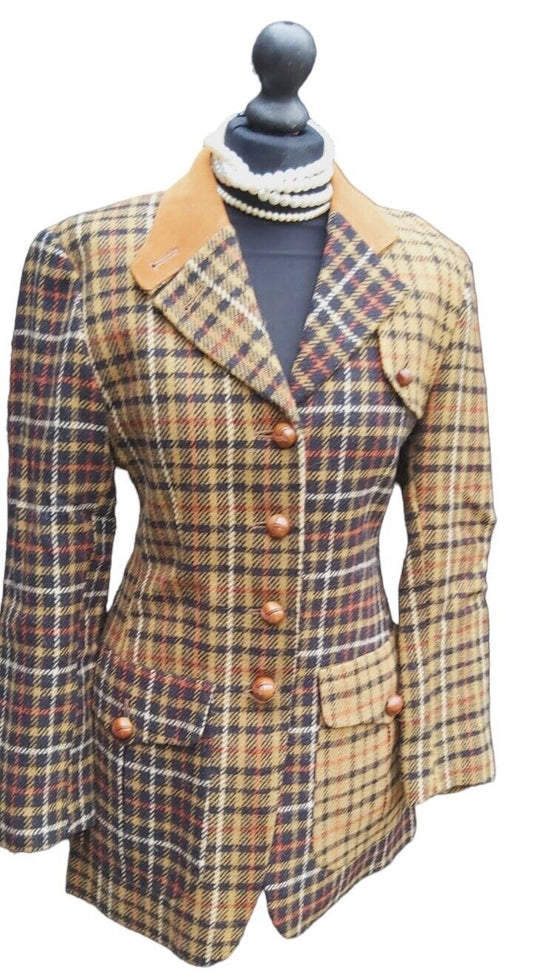 Ladies Limited Edition Daks  Wool Mohair  Tweed Check Jacket UK SIZE 10