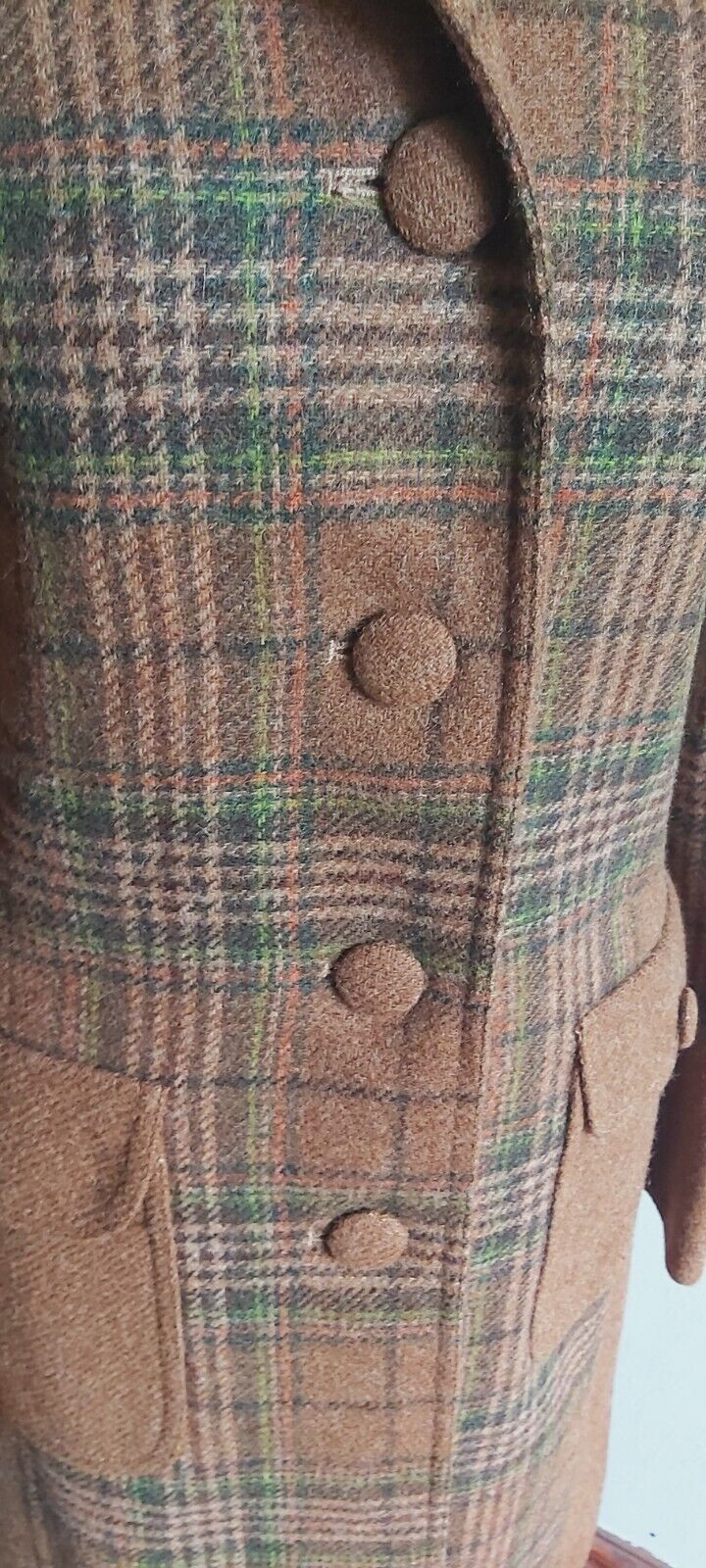 ladies Camel  Tan 100% Wool tweed coat size 12