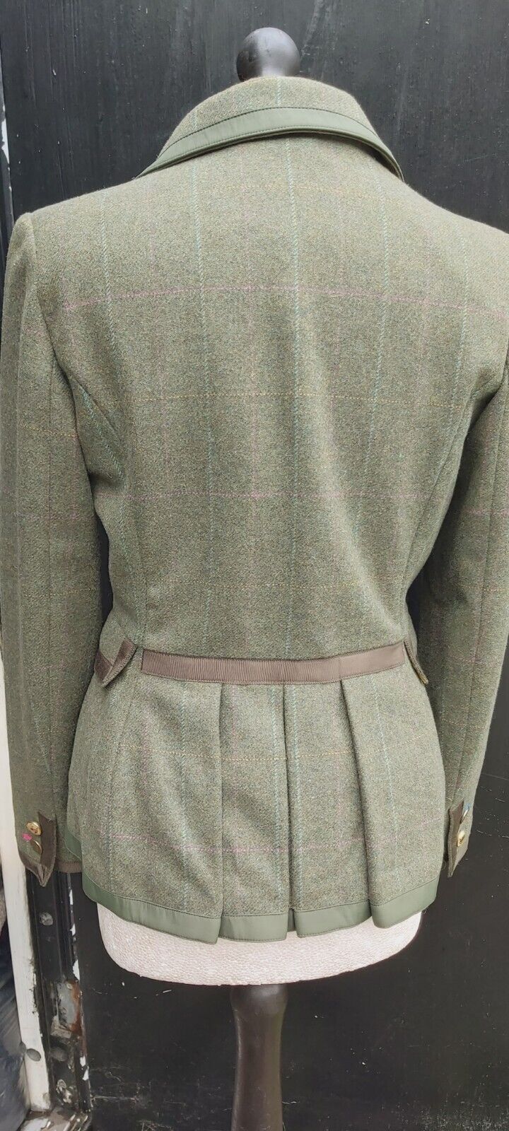 Joules Tweed Jacket Womens Khalki Wool Check Country Hacking Blazer UK Size 10