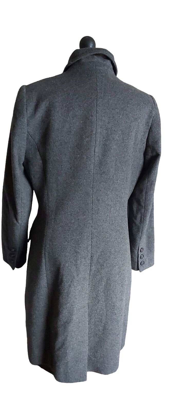 Hobbs Grey Double Breasted Wool Cashmere  Long  Coat 10/12