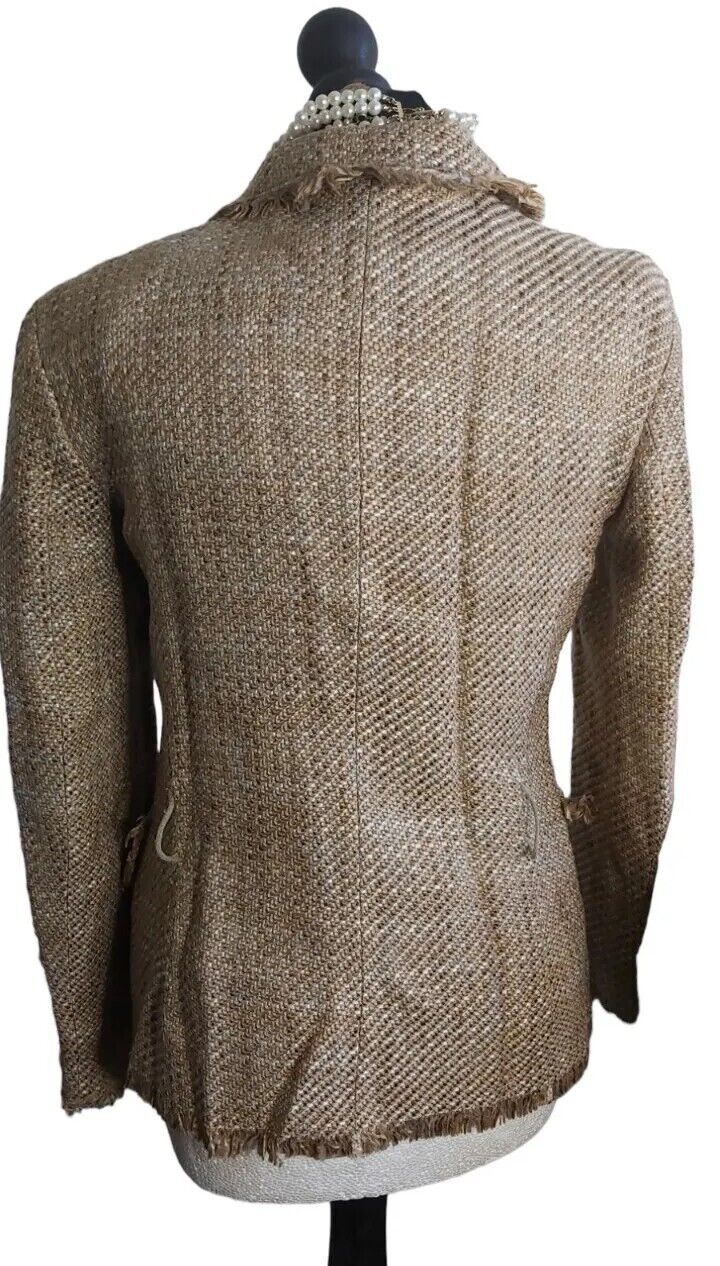 ladies marks and spencers tweed Camel jacket size 10