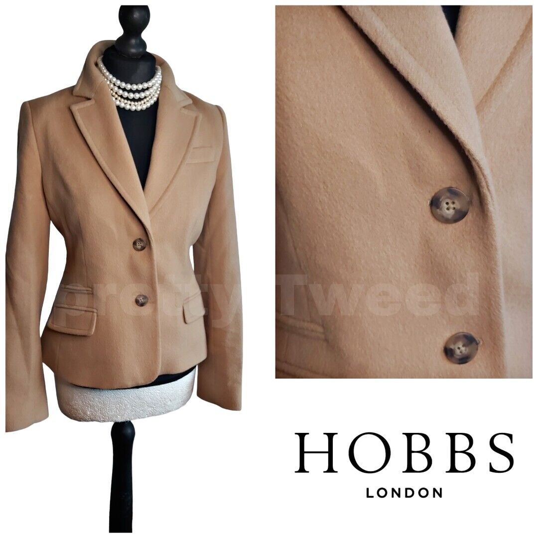 Hobbs 100% Wool  Camel Beige Blazer Jacket UK 12