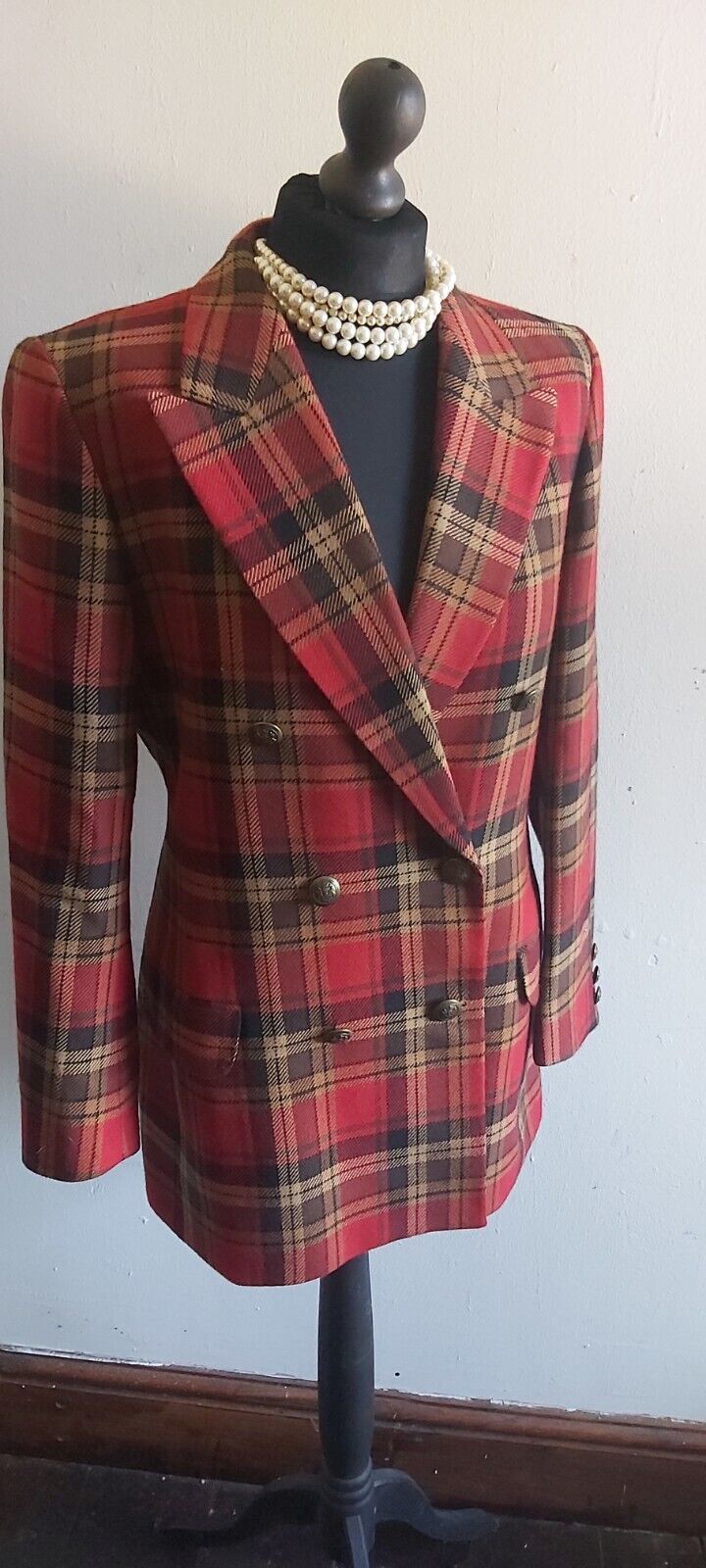 Marks And Spencer Tweed Tartan Jacket Wool  Womens Ladies Size 12