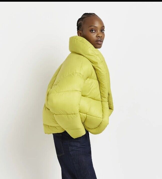 River island lime green coat online