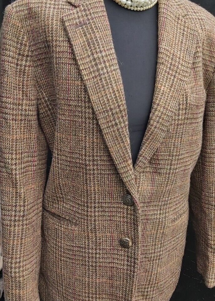 Ralph Lauren  Womens   Tweed 100% Wool Country Hacking Blazer Jacket UK  14