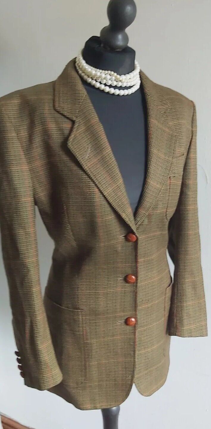 WOMENS LADIES AUSTIN REED TWEED WOOL JACKET BLAZER SIZE 10