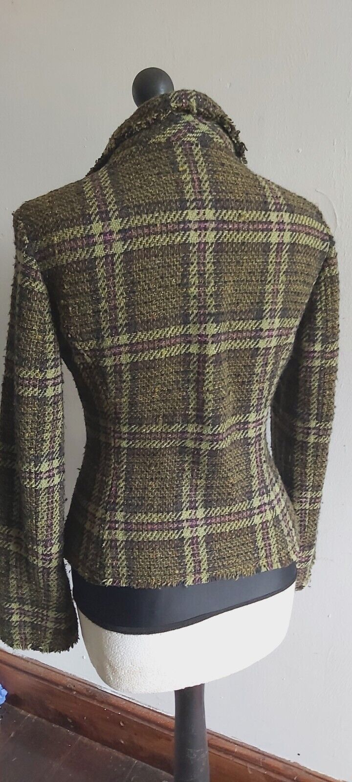 LADIES PER UNA CHECK  TWEED JACKET BOUCLE SIZE 10