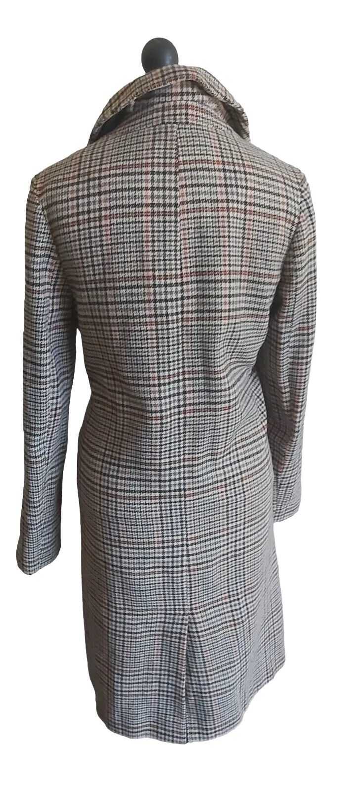 Ladies COVENT GARDEN Check Tweed Long COAT Size 10