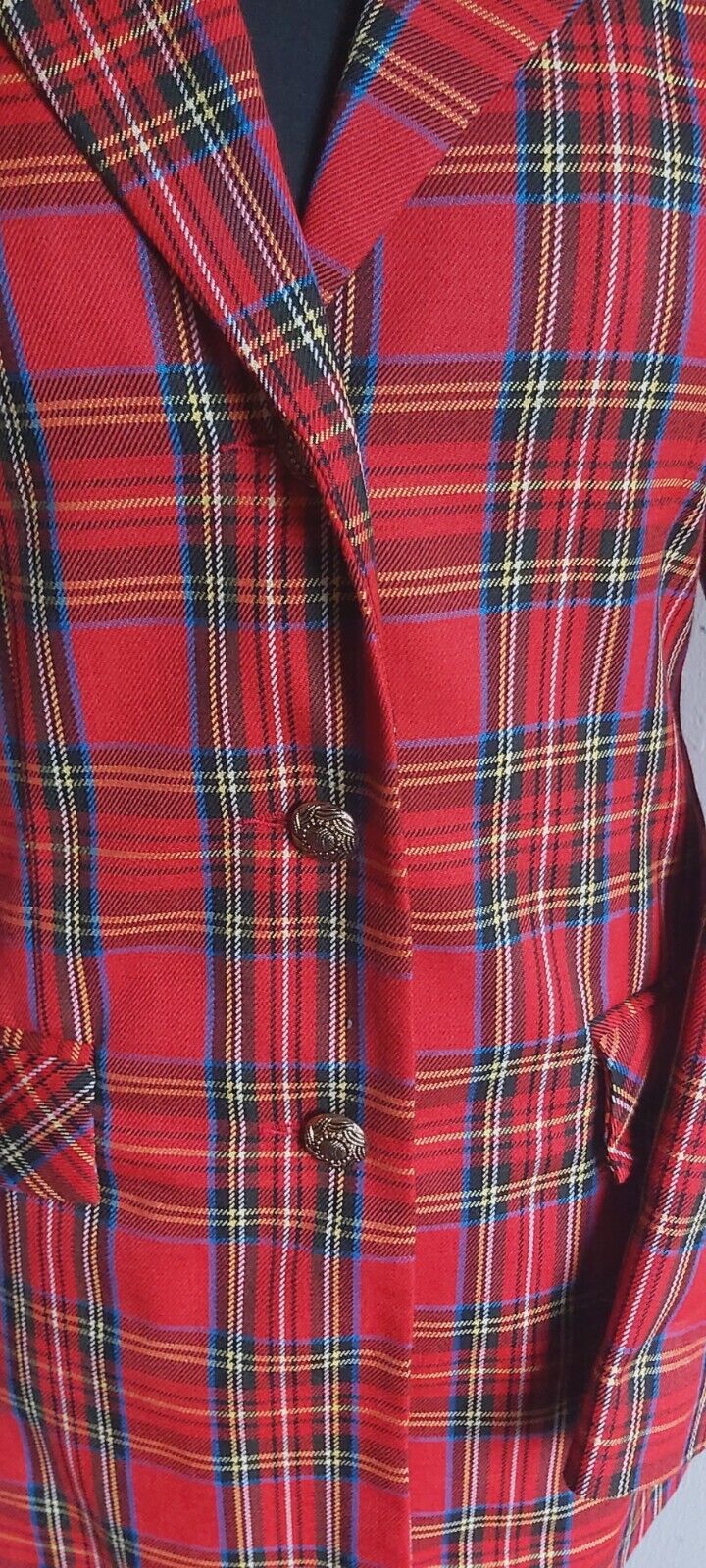 Ladies Tweed Tartan Red Jacket  Womens Ladies Size 10