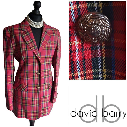 Ladies Tweed Tartan Red Jacket  Womens Ladies Size 10