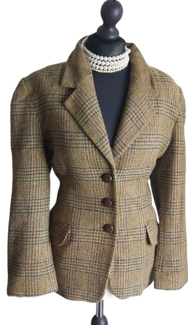 Ladies Mulberry  100% Wool Tweed Jacket  Blazer UK 14