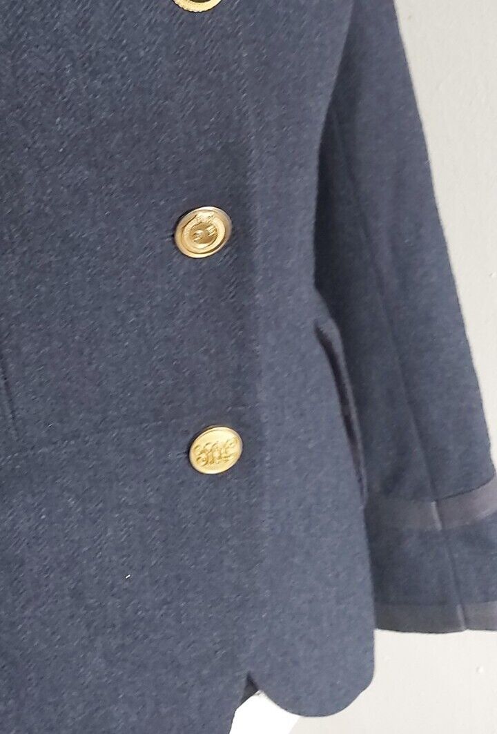 Joules Tweed Jacket 100% Wool Navy Size 10