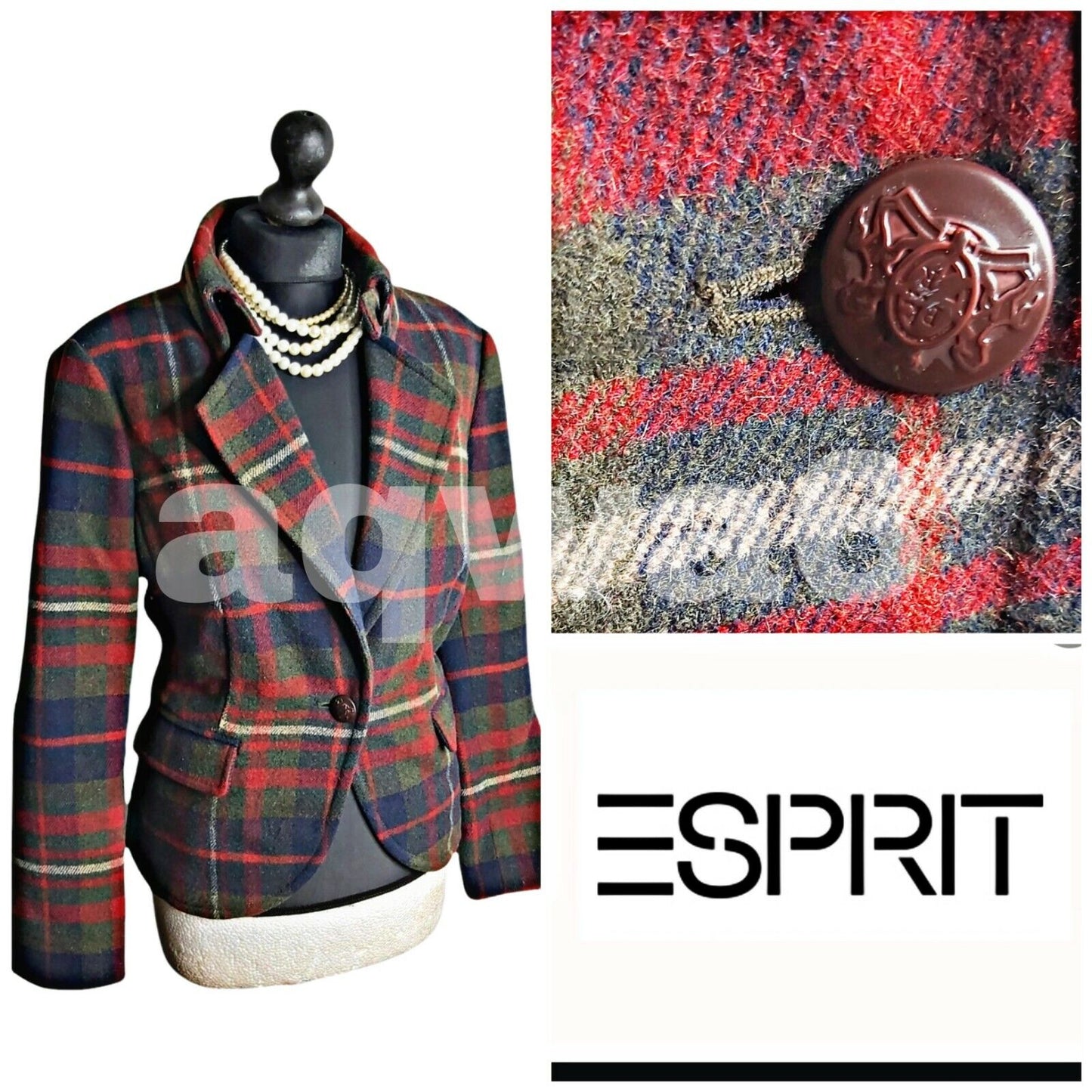 Ladies ESPIRIT Wool Tweed Check fitted  UK 10