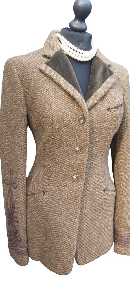 Ralph Lauren Blazer Womens Tweed Herringbone  Wool Country   Jacket US 8, UK 10