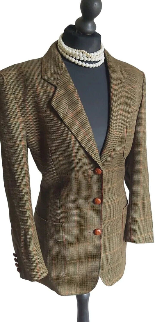 WOMENS LADIES AUSTIN REED TWEED WOOL JACKET BLAZER SIZE 10