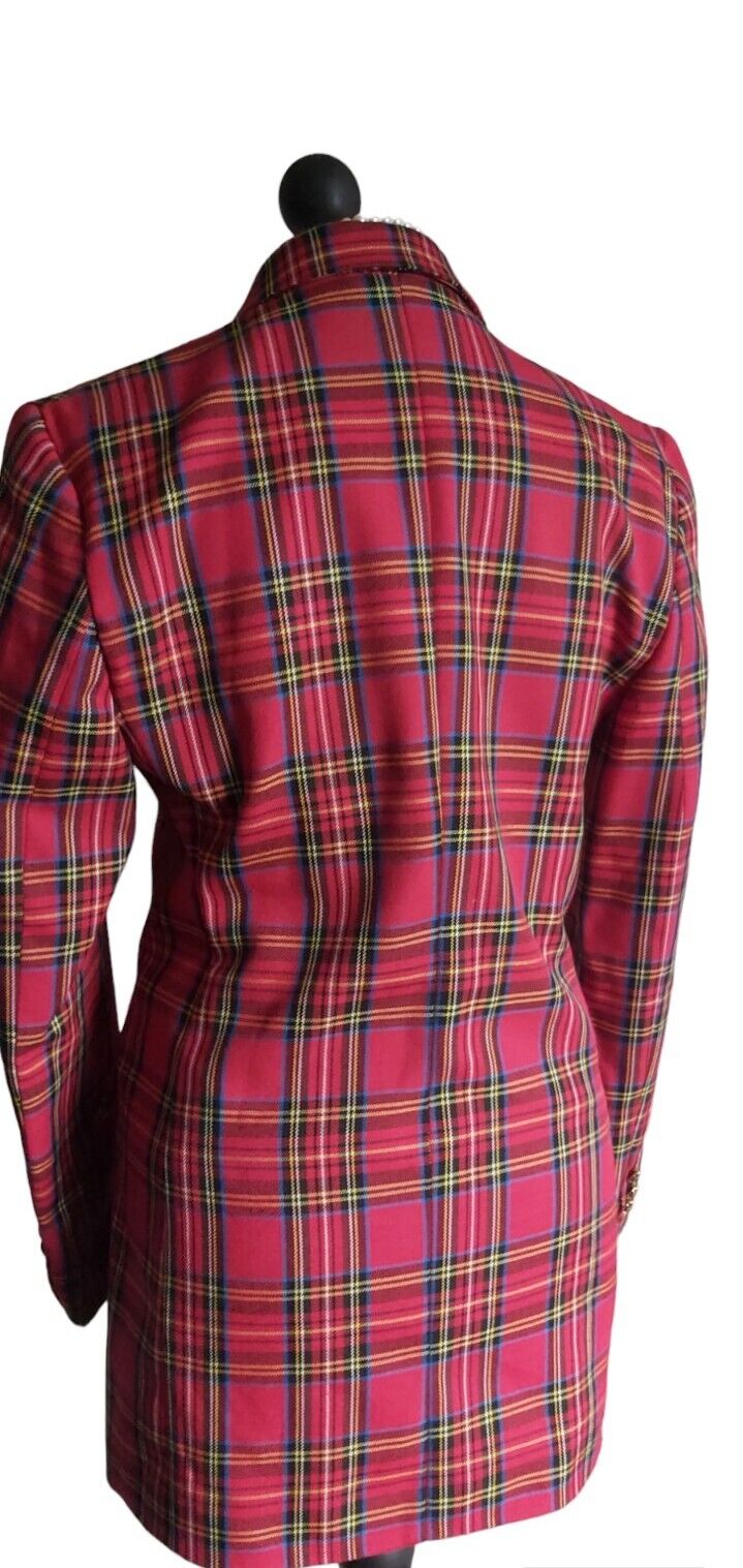 Ladies Tweed Tartan Red Jacket  Womens Ladies Size 10