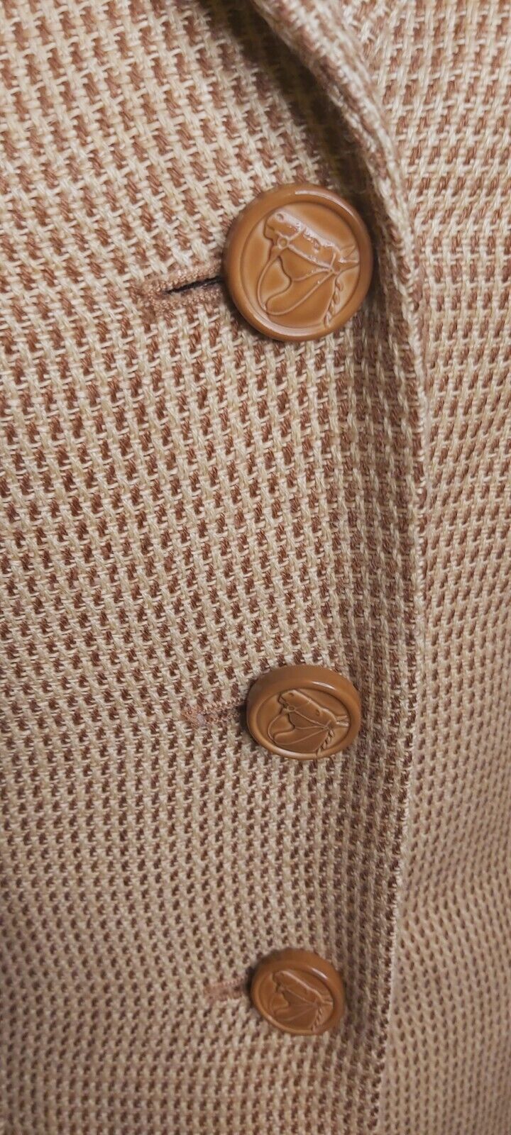 Ladies Ralph Lauren 100% Linen Tweed Leather Elbow Patches Camel  UK Size 8