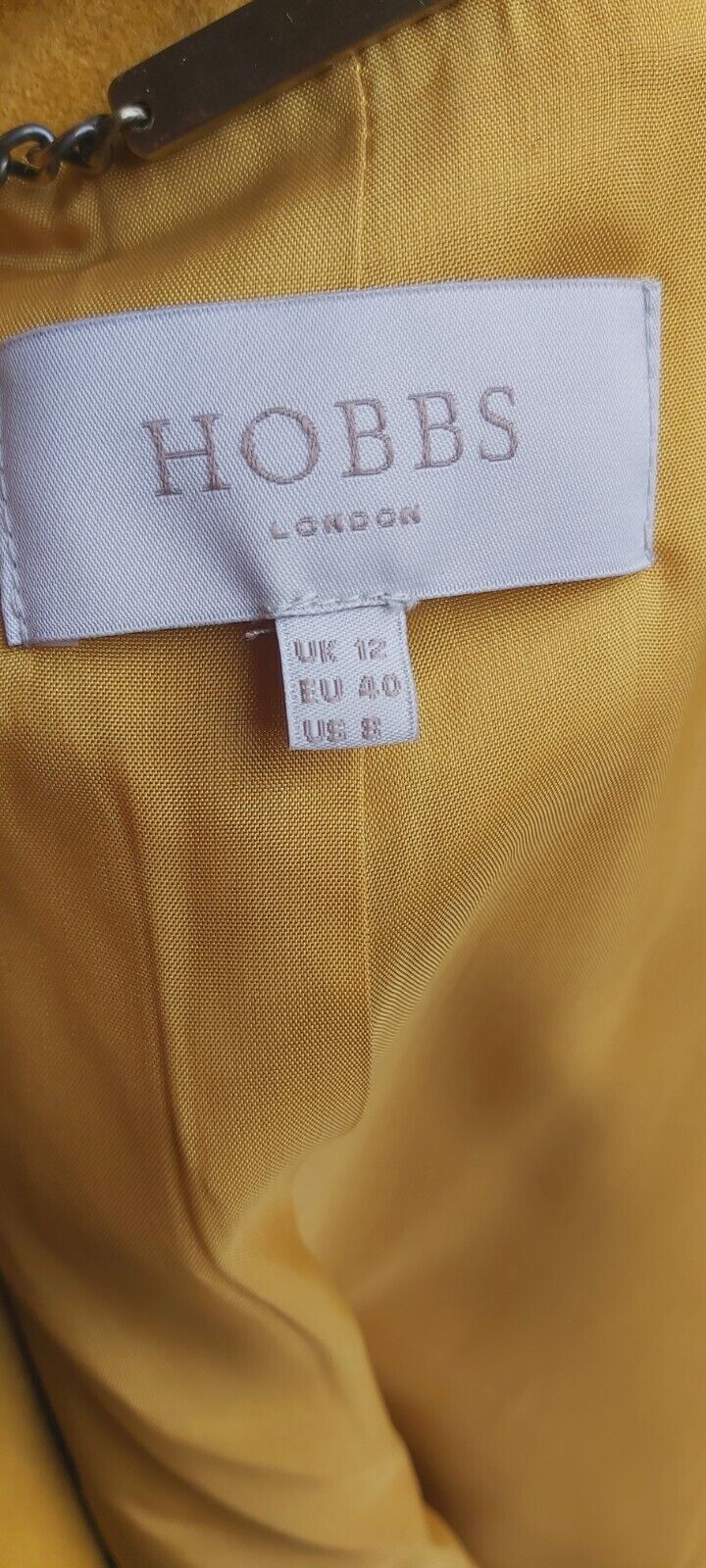 Hobbs mustard wool skirt suit 12 double breasted jacket and high waisted skirt