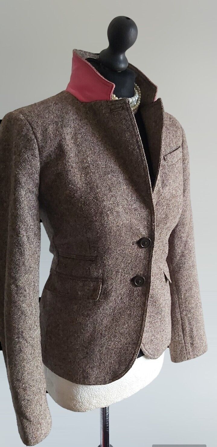 JOULES Ladies Tweed Jacket UK SIZE 10  Brown