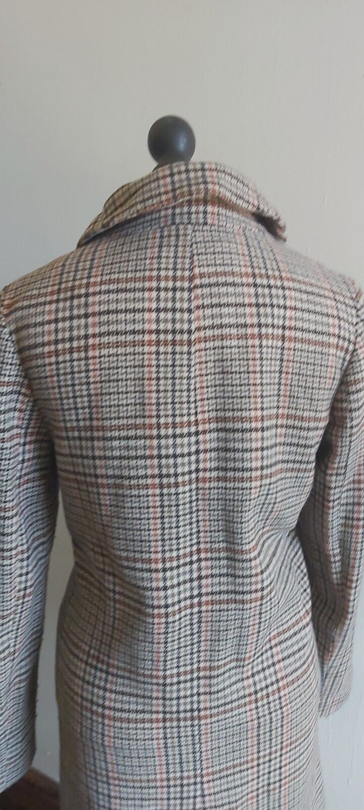 Ladies COVENT GARDEN Check Tweed Long COAT Size 10