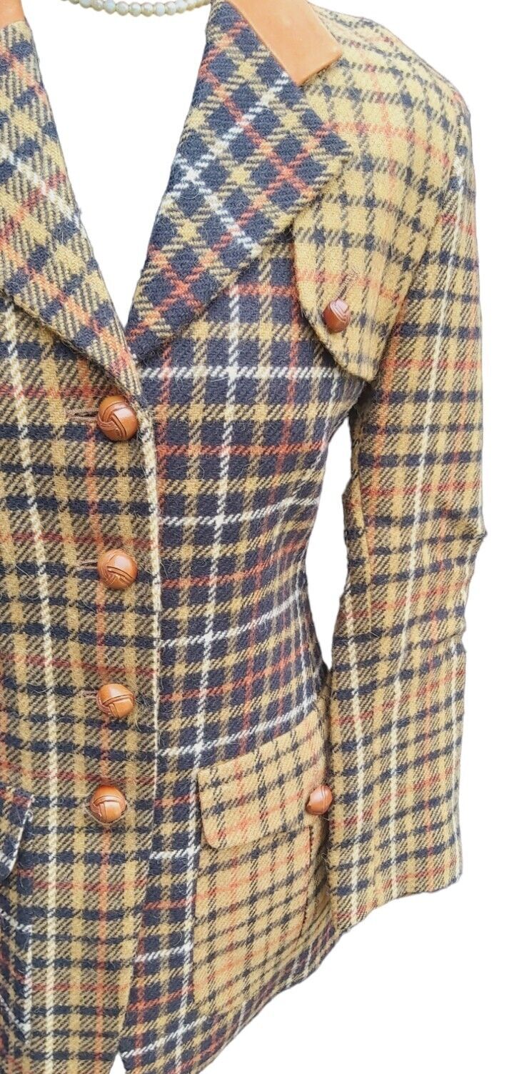 Ladies Limited Edition Daks  Wool Mohair  Tweed Check Jacket UK SIZE 10