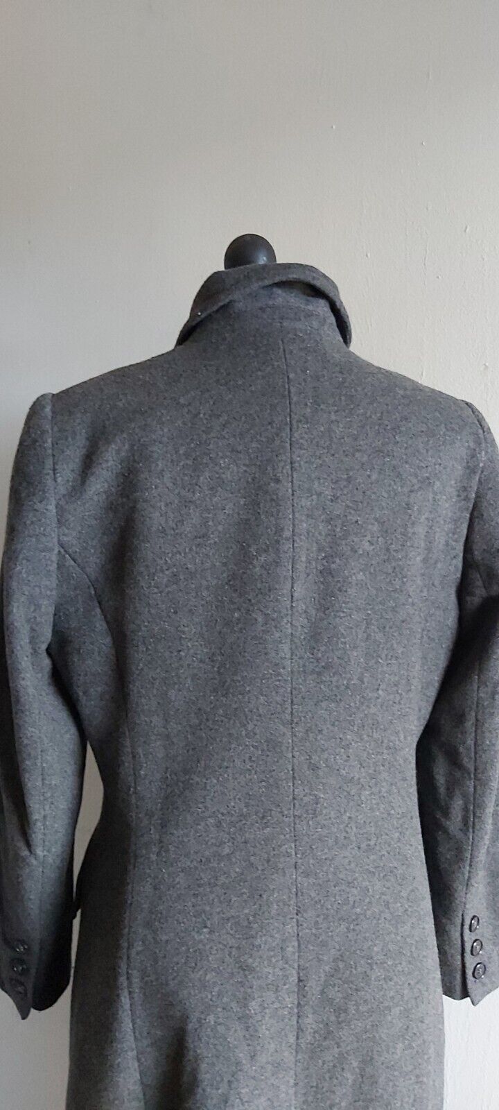 Hobbs Grey Double Breasted Wool Cashmere  Long  Coat 10/12