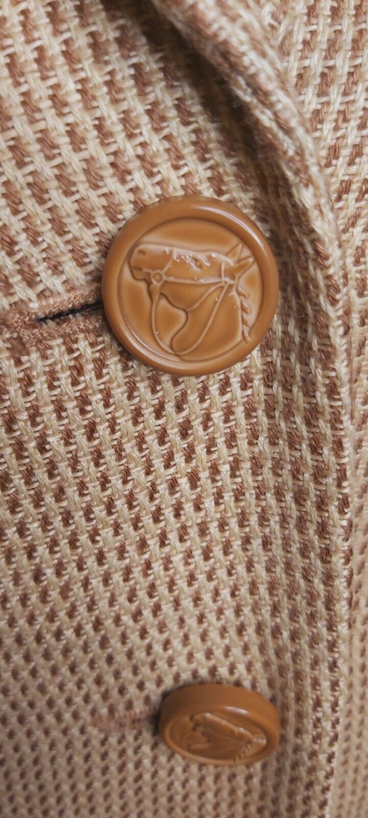 Ladies Ralph Lauren 100% Linen Tweed Leather Elbow Patches Camel  UK Size 8