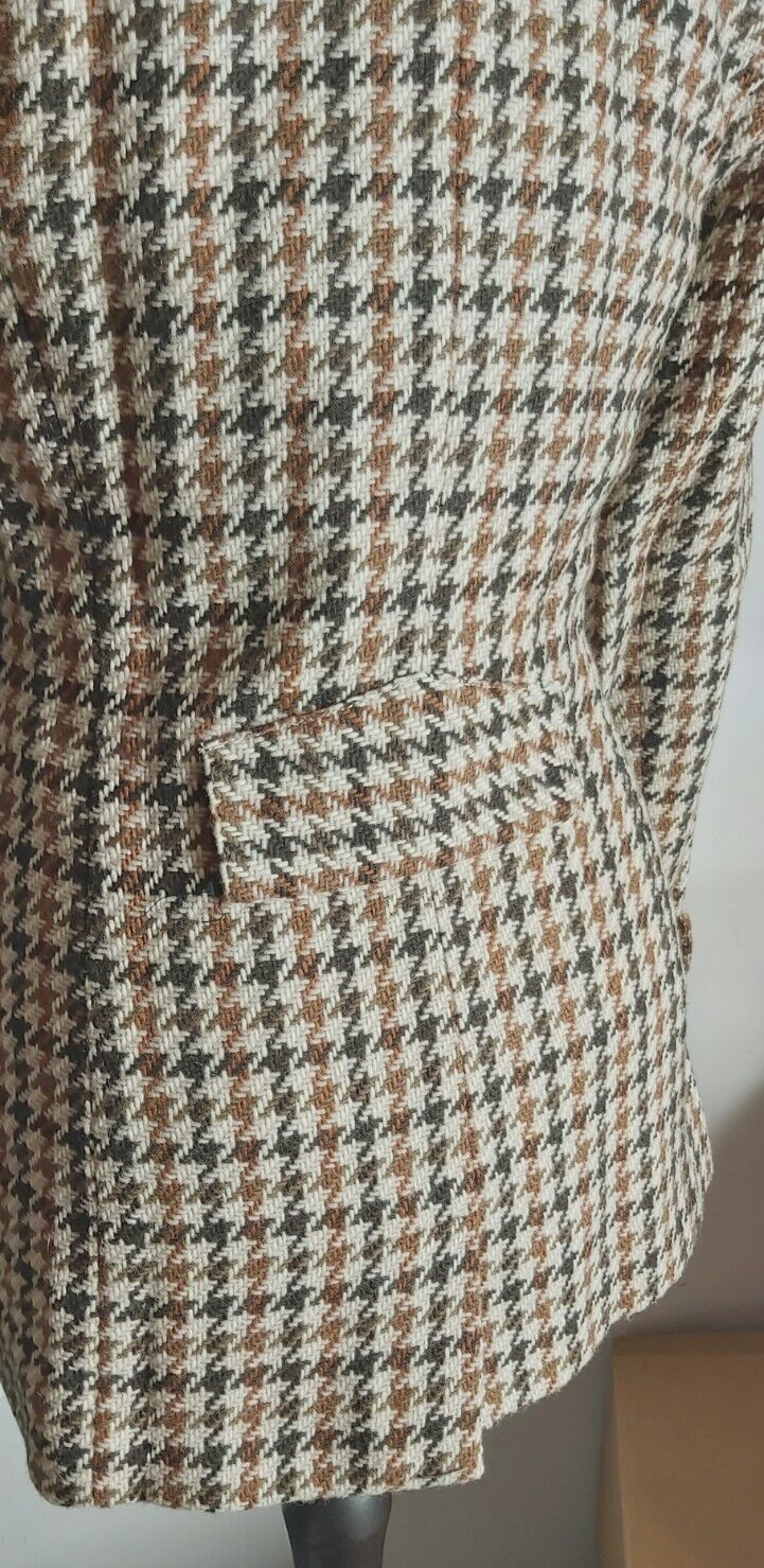 Ladies Ben sherman Tweed Check Thick Mac Coat UK Size S