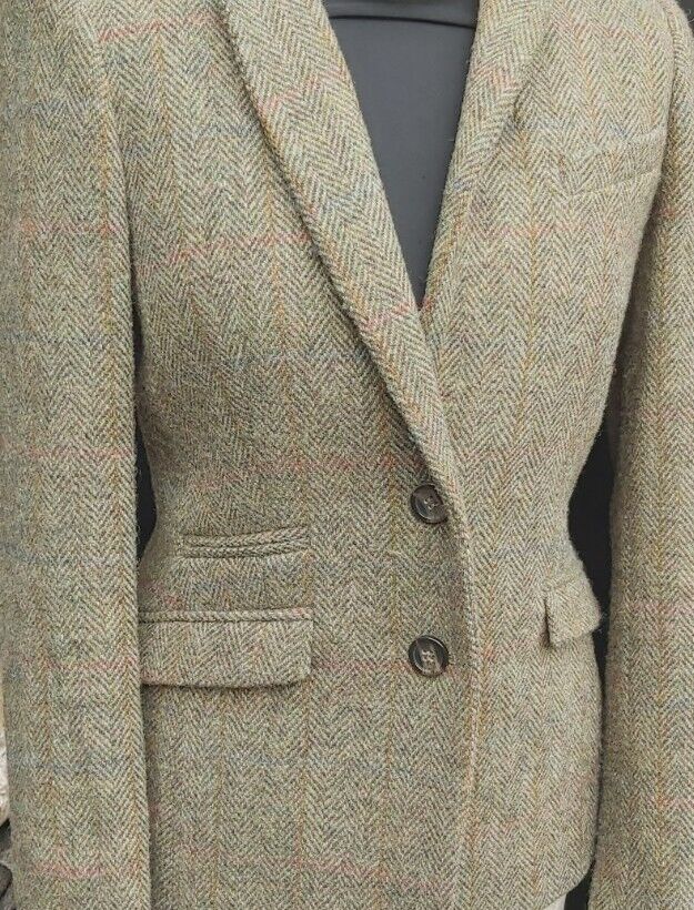 Ladies Harris Tweed 100% Wool Blazer Jacket UK Size 10