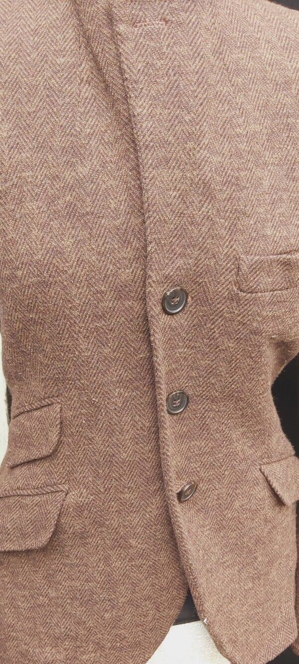 Ralph Lauren  Womens Tweed Wool Cotton Country Hacking Blazer Jacket UK  10