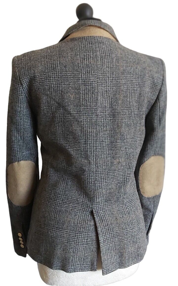 Zara Tweed 100% Wool Jacket Womens  Wool Country Hacking Blazer Size L