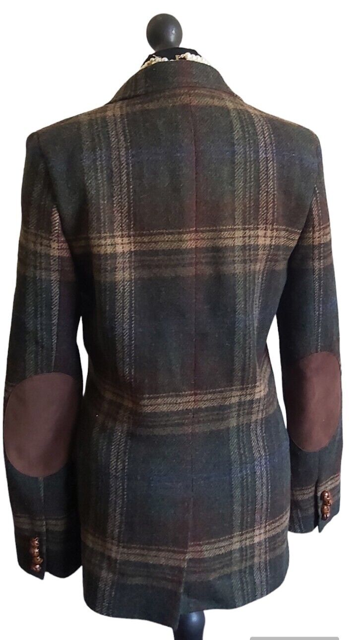 Ladies Ralph Lauren vintage  100% Wool Tweed Check  jacket size 10