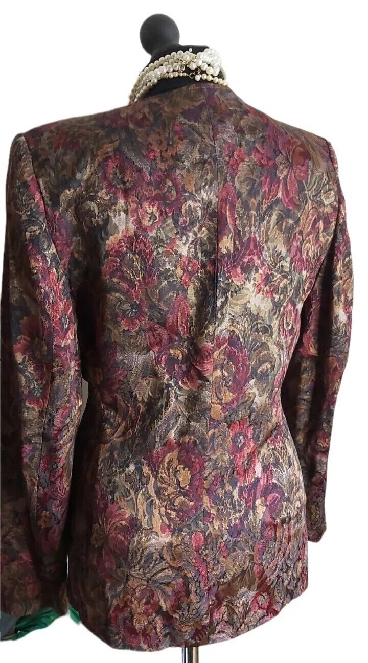 Eastex Ladies  Floral Jacket  Gold Buttons Lined UK size 12