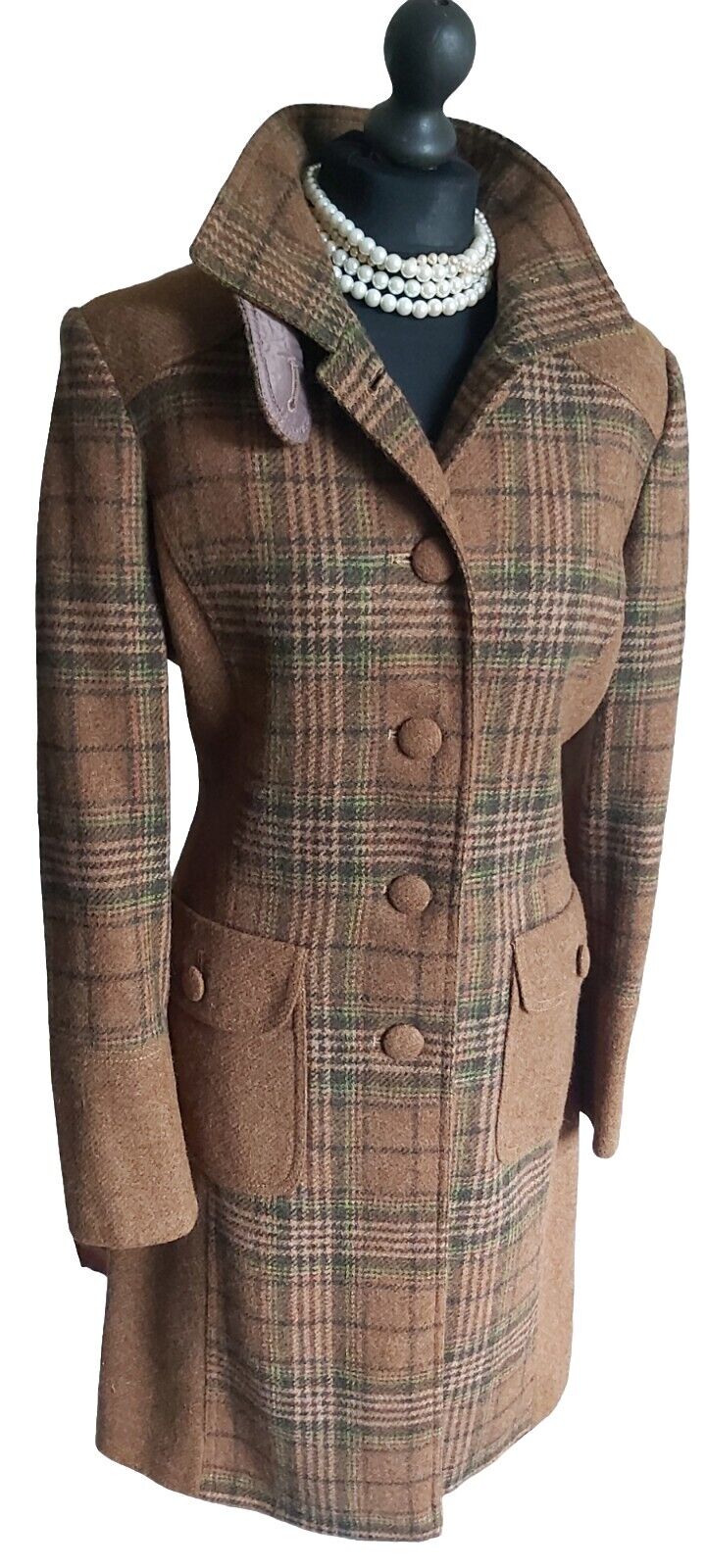 ladies Camel  Tan 100% Wool tweed coat size 12