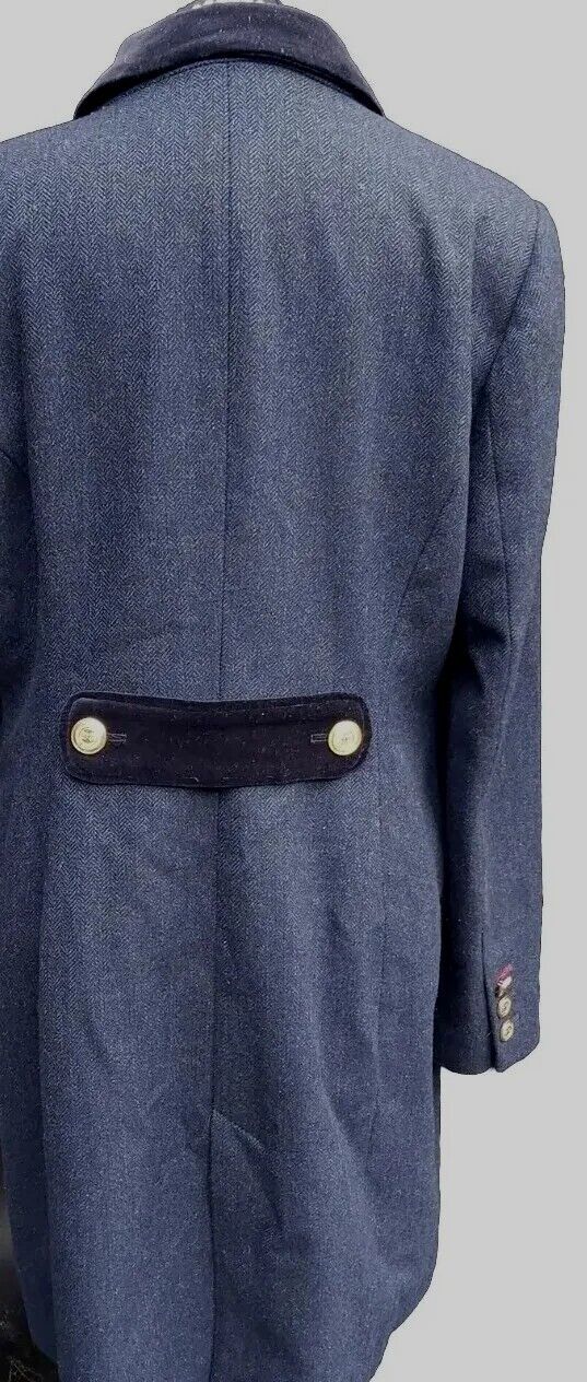 JOULES LADIES DUCHESS  NAVY TWEED LONG WOOL JACKET BLAZER  UK 16