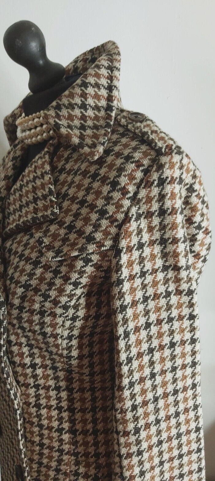 Ladies Ben sherman Tweed Check Thick Mac Coat UK Size S