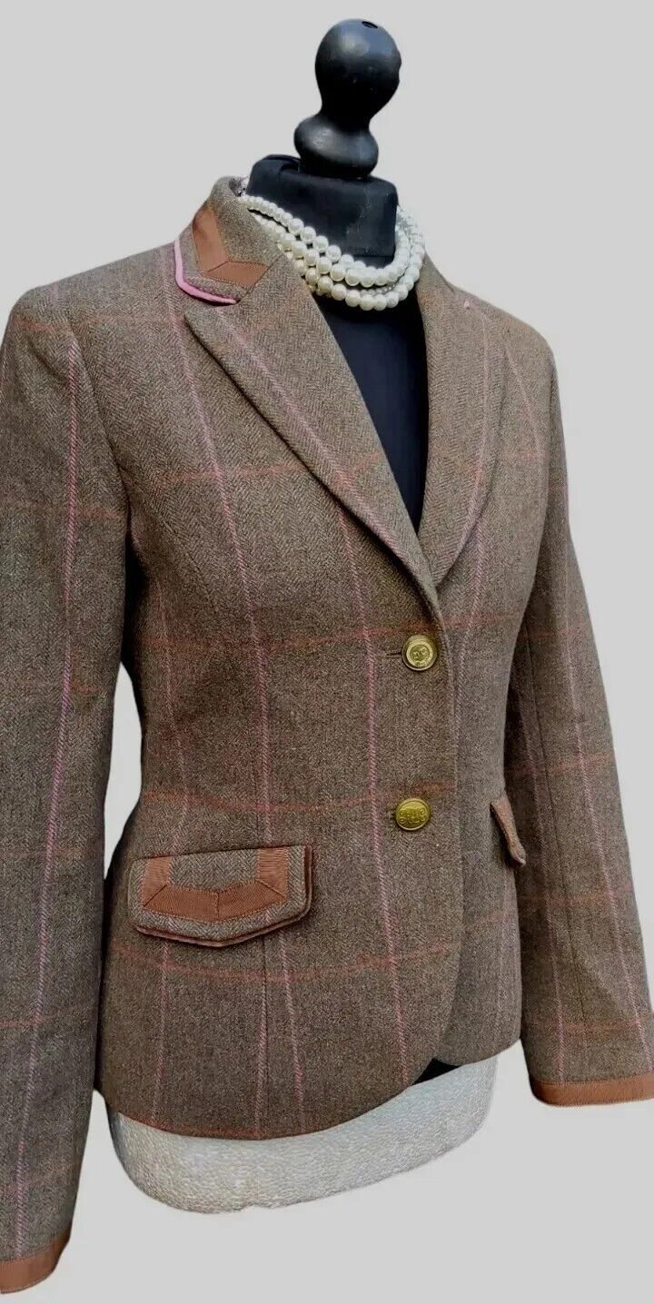 Joules Womens  Tweed 100% Hartwell Wool Blazer Jacket UK Size 10