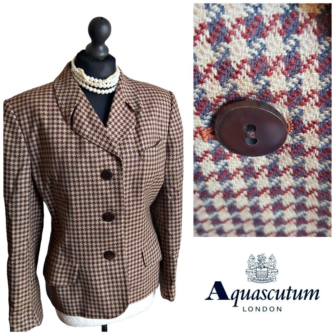 Ladies Aquascutum 100% Wool Tweed Jacket UK  Size 12