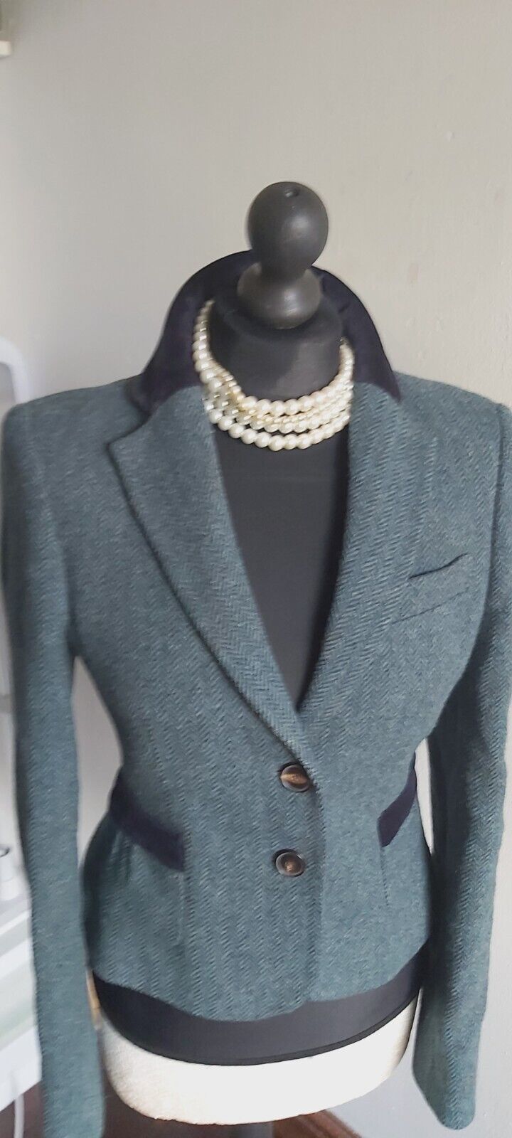 Ladies Jigsaw 100% Wool Harringbone tweed jacket size 10