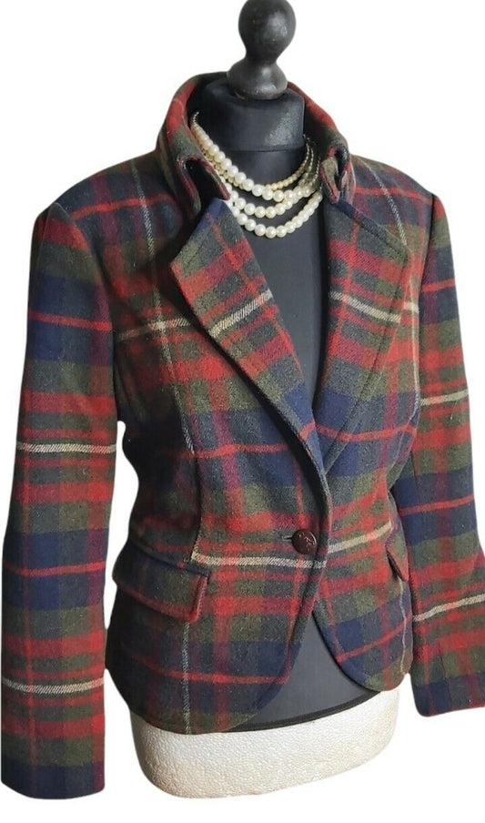 Ladies ESPIRIT Wool Tweed Check fitted  UK 10