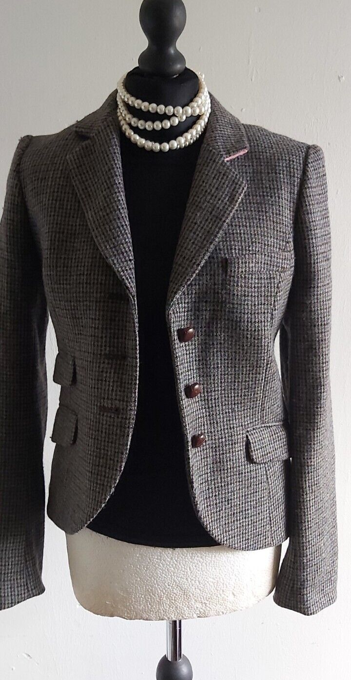 Ladiea Jack Wills 100% Wool Tweed  jacket Country Hacking Blazer 8