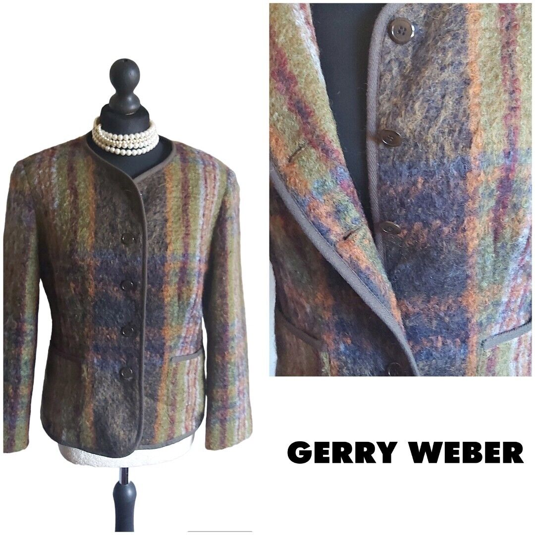 Gerry webber Boucle Multi Mohair Wool Jacket UK 10/12