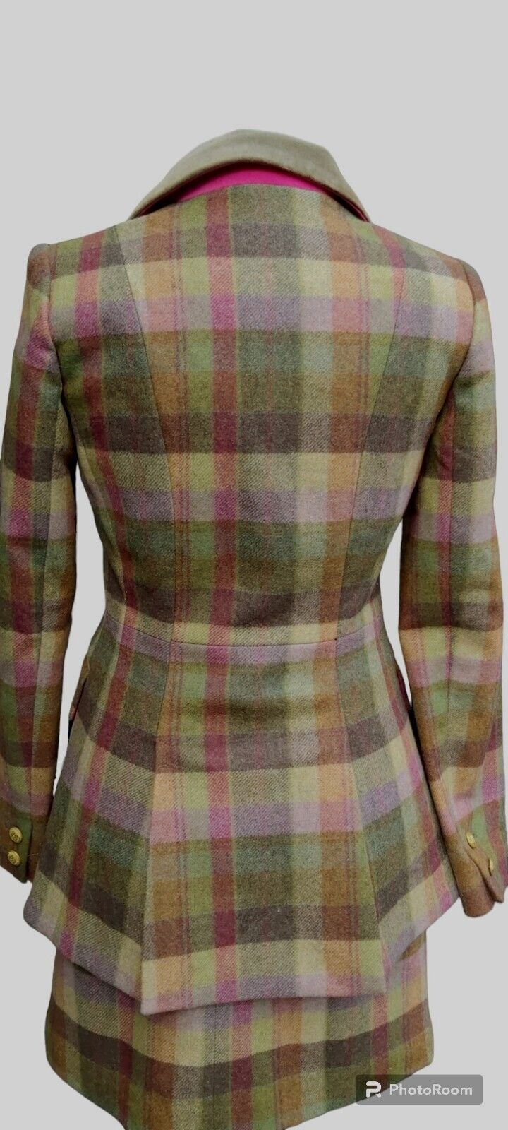 Joules Womens Green Tweed Wool  Blazer Skirt Suit Jacket Size 8